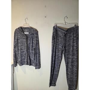 Juicy Couture Black and Gray Track Jogging Suit Large
